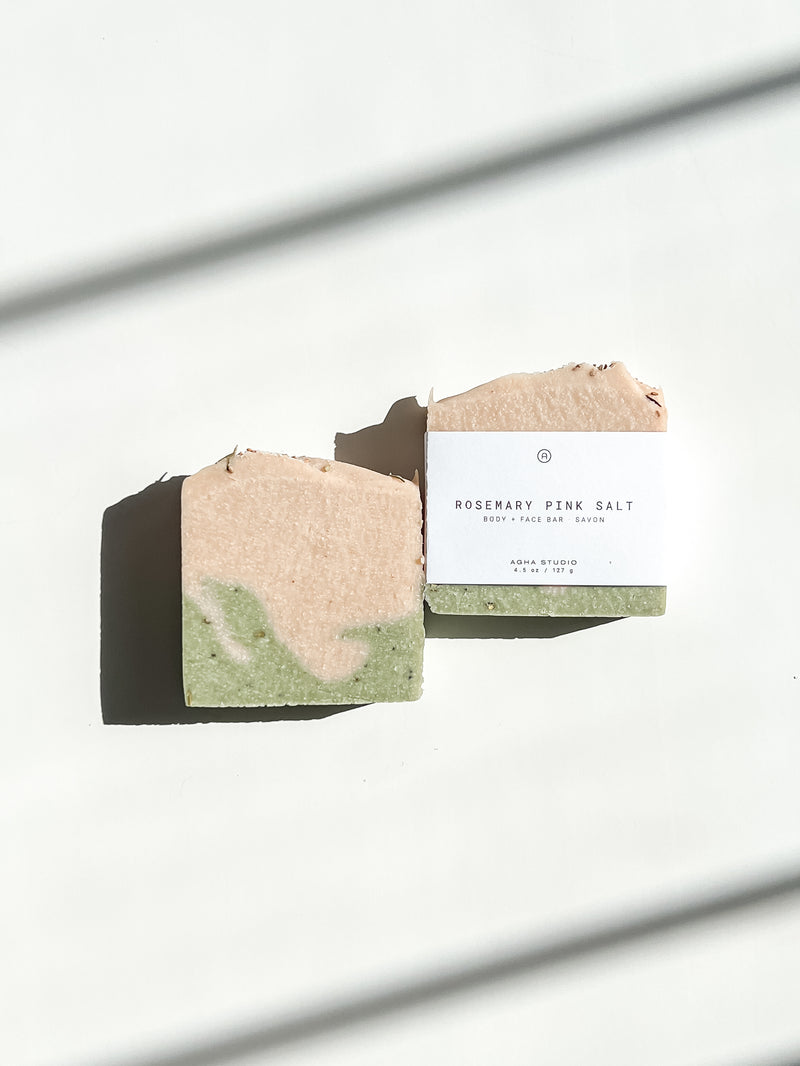 Rosemary Pink Salt Body + Face Bar